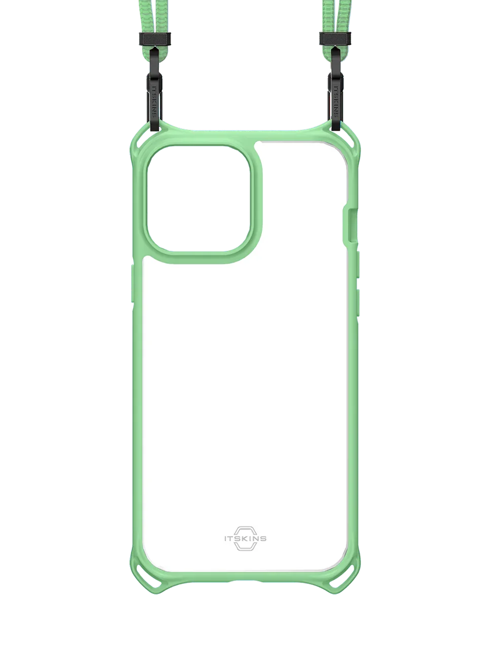 Itskins Hybrid Sling iPhone 13 Pro Cover - Light Green - Tashqila Itskins Hybrid Sling iPhone 13 Pro Cover - Light Green - Tashqila